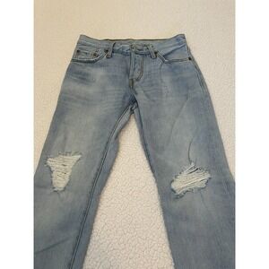 Levis 501 CT Custom Tapered Distressed Light Wash Jeans Womens W24 L32